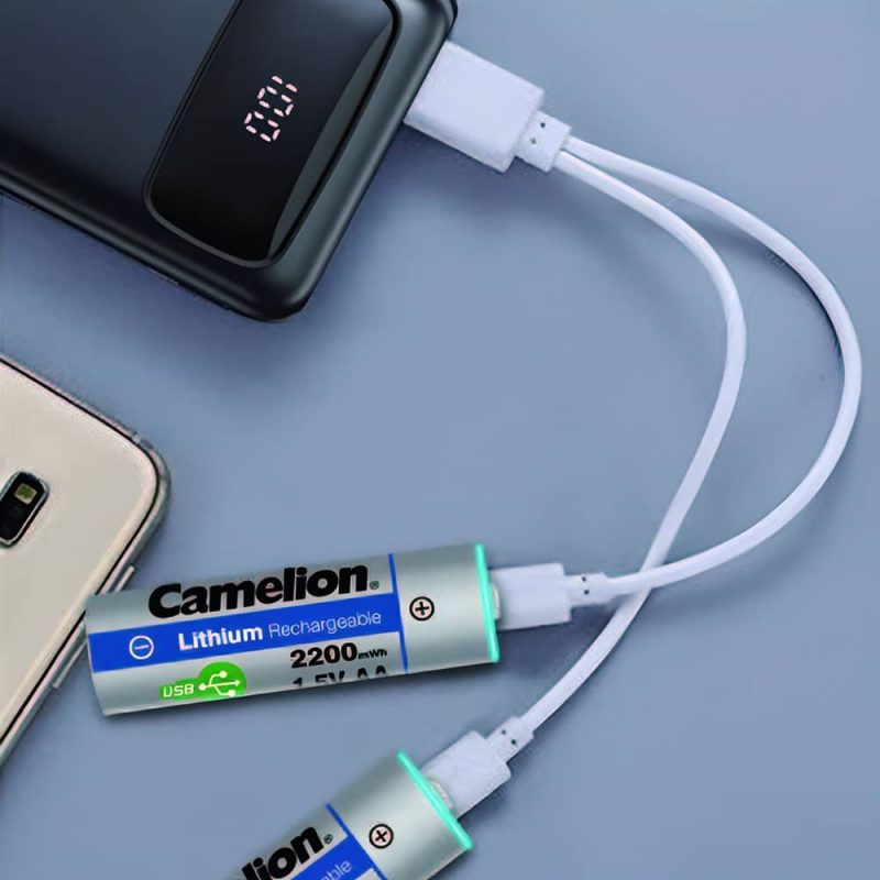 باتری قلمی لیتیوم قابل شارژ کملیون Camelion Lithium AA 1.5V 2200mWh